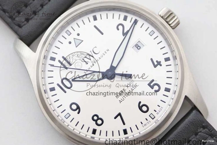 MIROTIME 0131 UrbanStyle Mark XVIII IW327012 SS M+F 1:1 Best Edition White Dial on Black Leather Strap A 7054